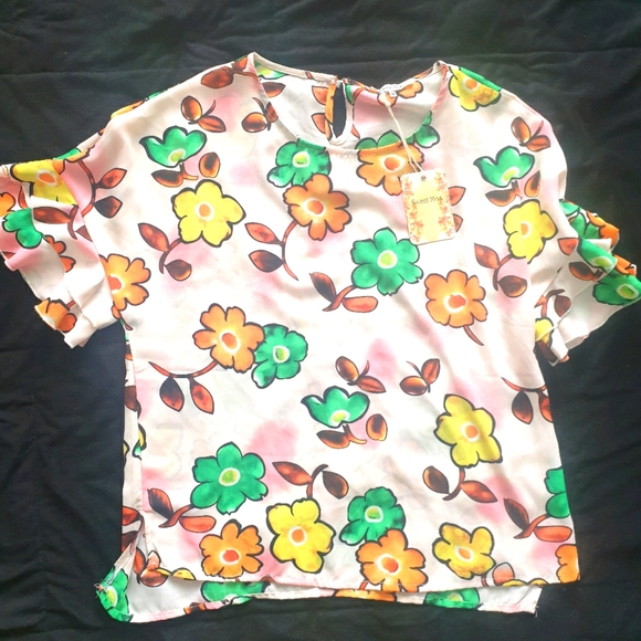 Flower Power Print Top - Picture 5 of 6